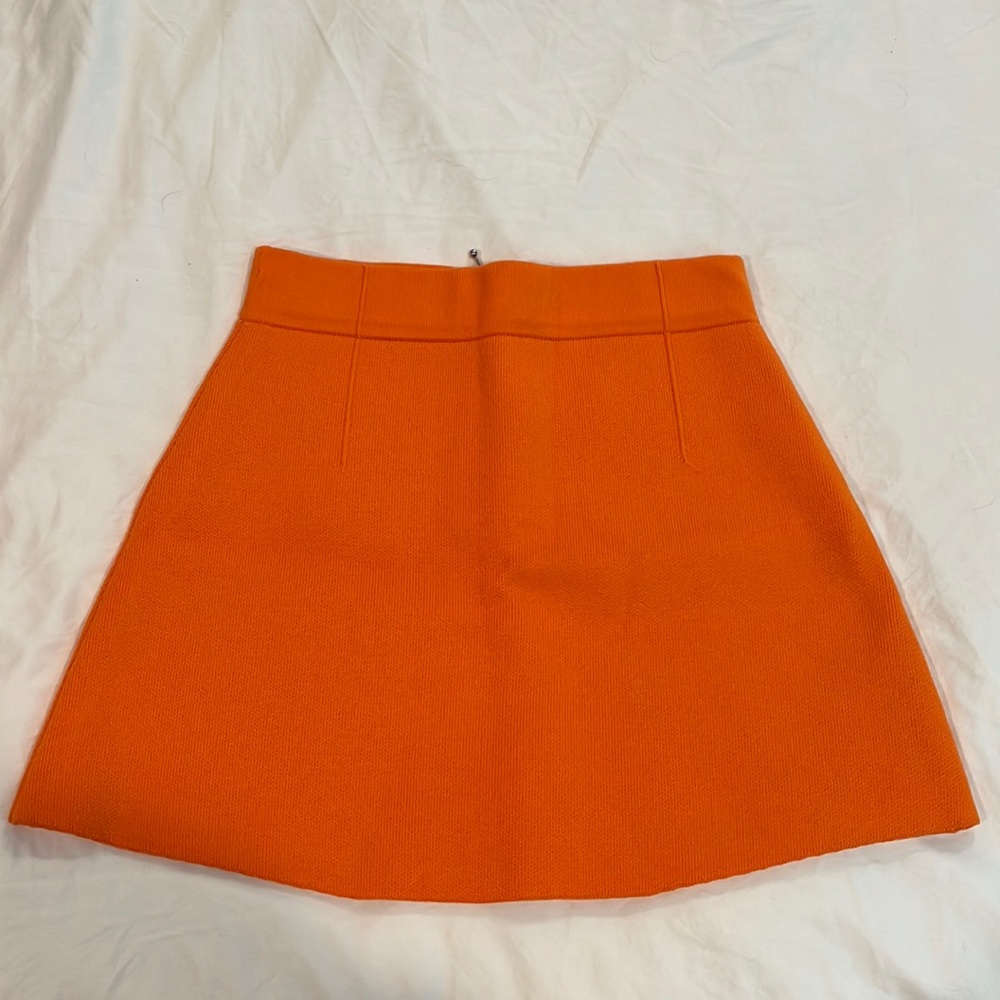 Zara orange knit skirt